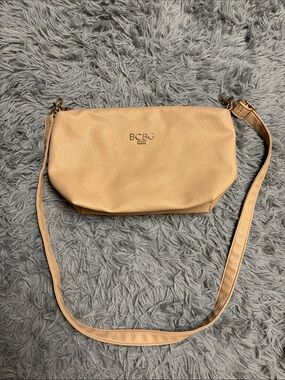 BCBG Tan Crossbody Bag with Gold Logo